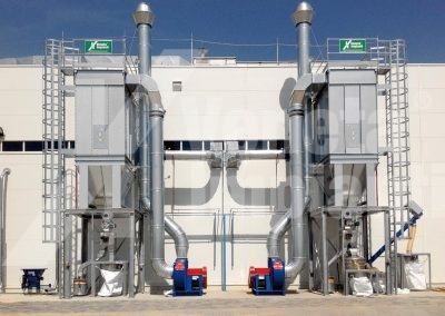 Sistema de extracción y filtración línea de reciclaje de llantas